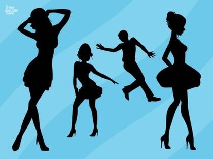 Dance Silhouettes Free Vector