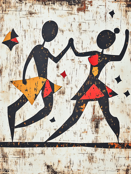 Dancing Couple Abstract Art