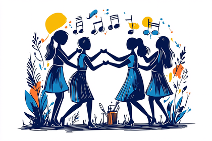 Dancing Girls and Music Notes