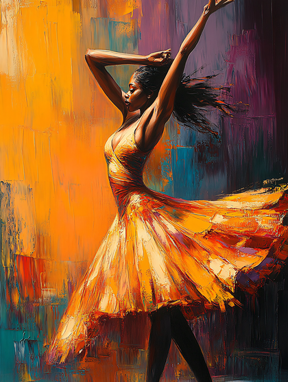 Dancing Woman In Bold Colors
