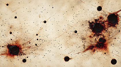 Dark Ink Splatters On Beige Canvas