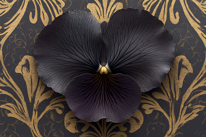 Dark Pansy on Gold Pattern