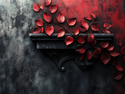 Dark Red Autumnal Wall Decor