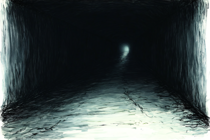 Dark Tunnel With Light at the End