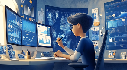 Data Analyst Working At Desk