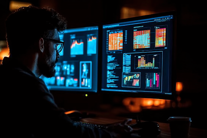 Data Analyst Working Late