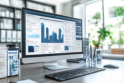 Data Analytics Dashboard on Computer Screen