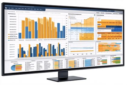 Data Dashboard on Computer Monitor