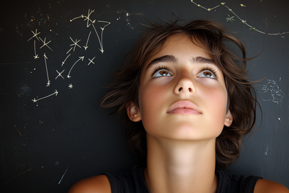 Daydreaming Child Gazing at Constellations