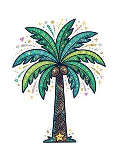 decorated palm tree