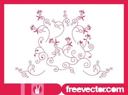 Decorative Floral Scrolls Free Vector
