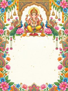 ganesha floral invitation