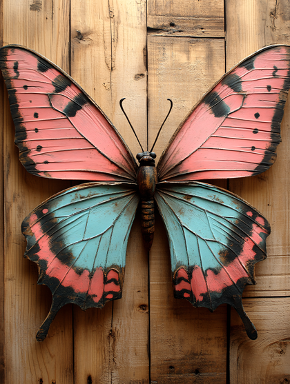 Decorative Pink and Blue Butterfly