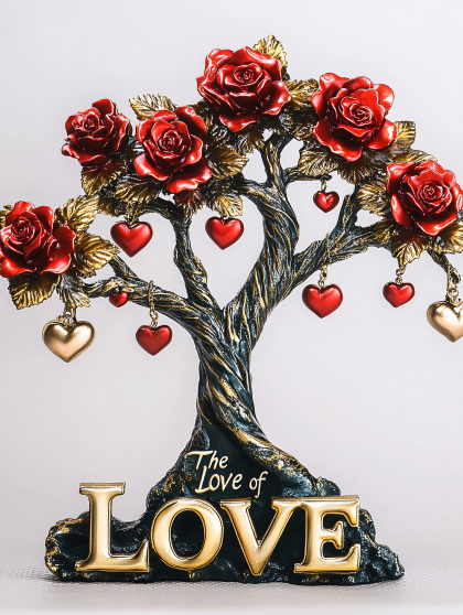 Decorative Tree With Roses and Hearts