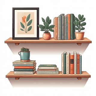 shelves with books