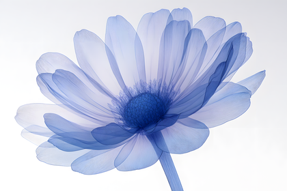 Delicate Blue Flower Line Art