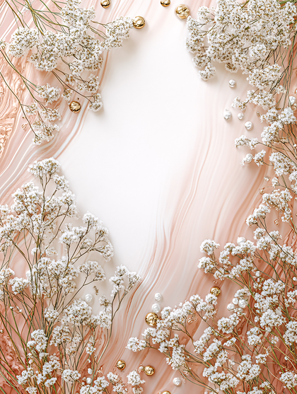 Delicate Floral Arrangement On Marbled Background