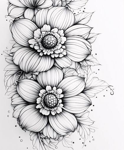 Delicate Floral Outline