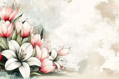 Delicate Floral Watercolor Arrangement