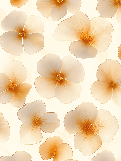Delicate Orange Flowers Pattern