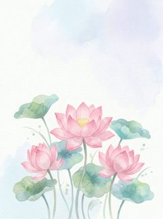 pink lotus watercolor