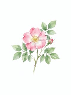 watercolor wild rose