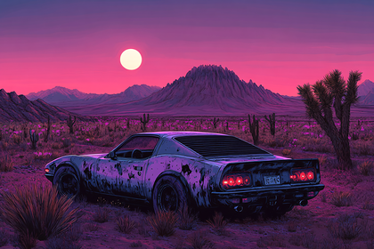 Desert Drive at Dusk