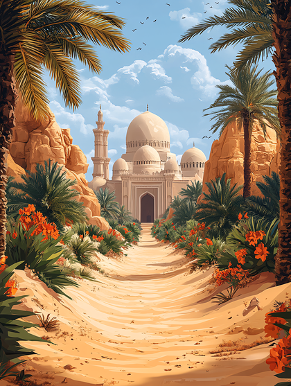 Desert Oasis Mosque Path