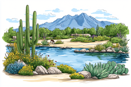 Desert Oasis Scene
