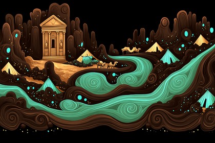 Desert Oasis Temple Caravan