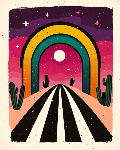 Desert Road To A Rainbow