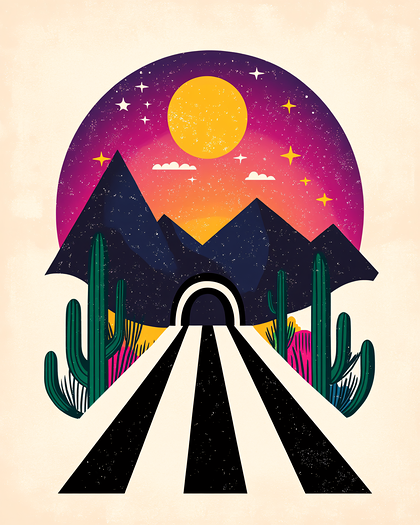 Desert Road to Sunset