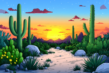 Desert Sunset Landscape