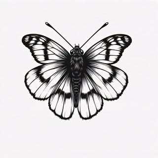 monochrome butterfly art