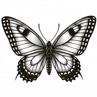 monochrome butterfly art