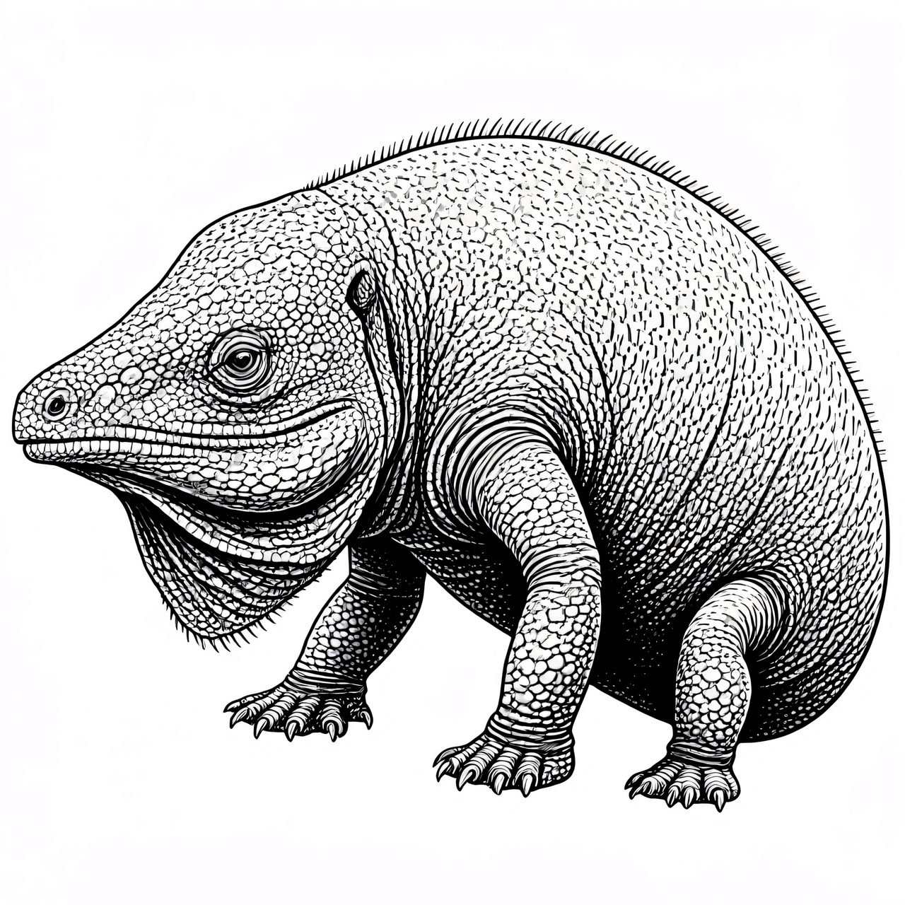 iguana line drawing