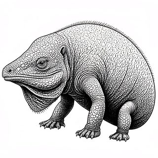 iguana line drawing