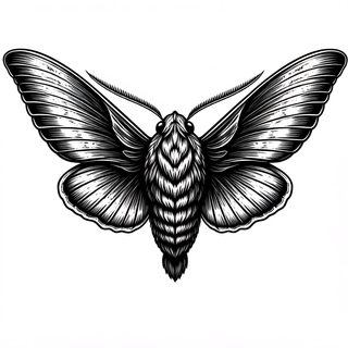 detailed moth sketch