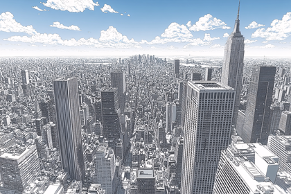 Detailed Cityscape Sketch