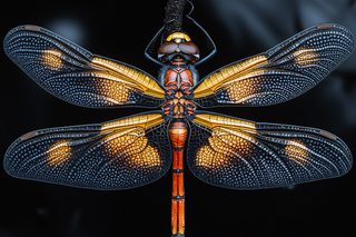 Detailed Dragonfly Wings Macro