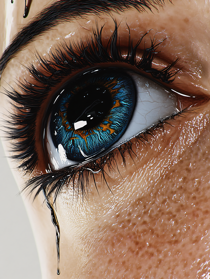 Detailed Eye With Tears