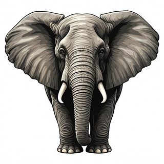 Elephant Front Illustration