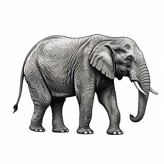 standing african elephant
