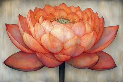 Detailed Lotus Flower Illustration