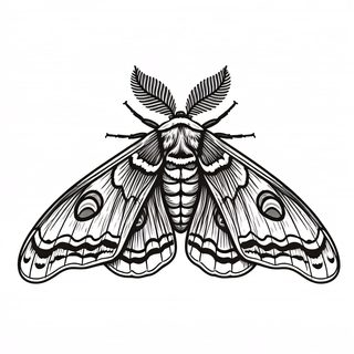 monochrome moth illustration
