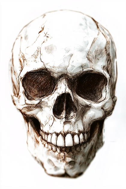 Detailed Skull Drawing