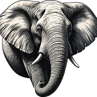 elephant head illustration