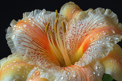 Dewy Orange Lily Bloom