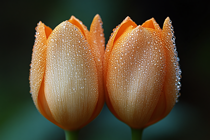 Dewy Orange Tulips