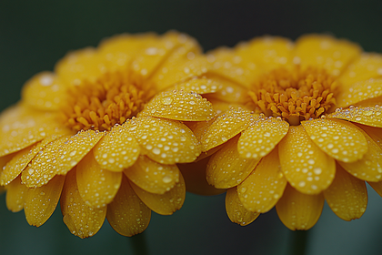 Dewy Yellow Daisies